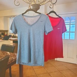 Nike DriFit tops in grey and red
